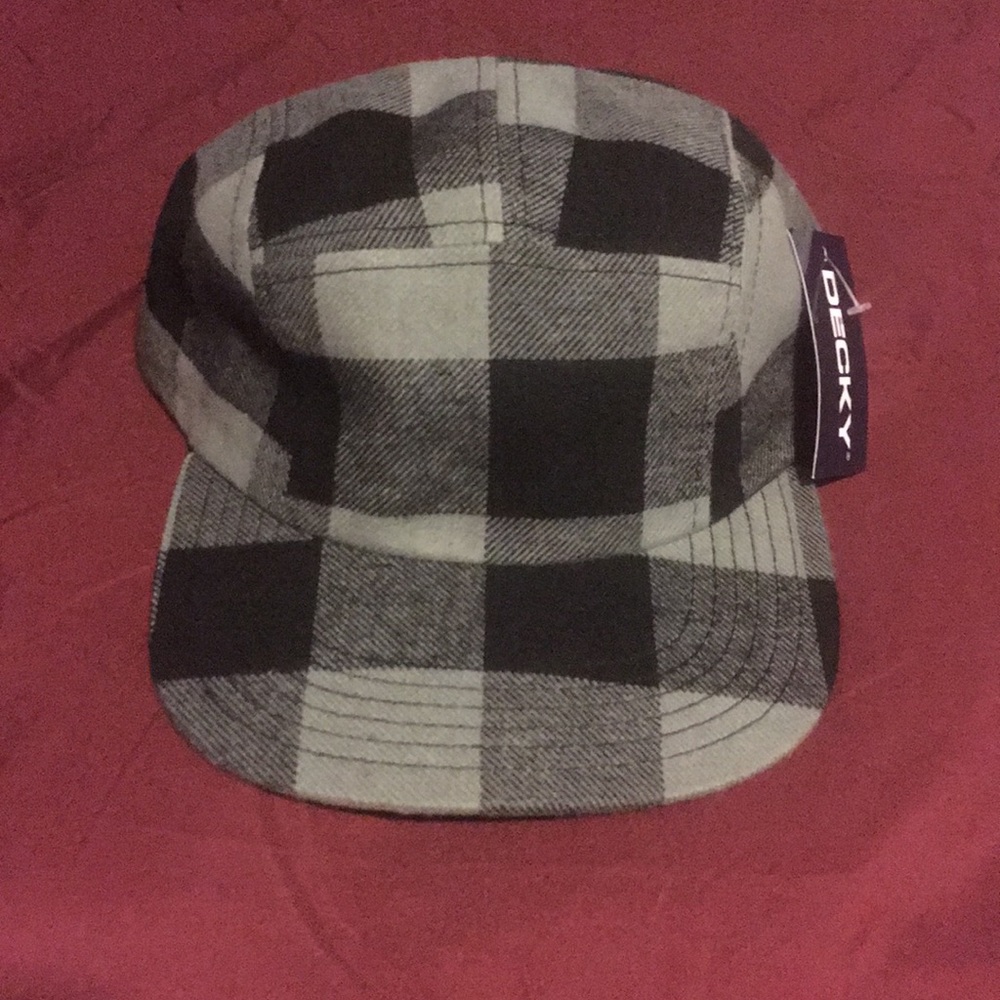 Plaid Racer Cap- Black/Grey